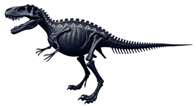 Isolated Dinosaur Skeleton