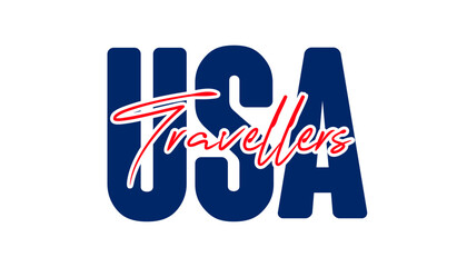 USA Travellers text effect vector illustrator.