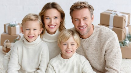 Obraz premium Joyful family enjoying quality time with young children at home heartwarming family moments cozy indoor setting bright and cheerful atmosphere