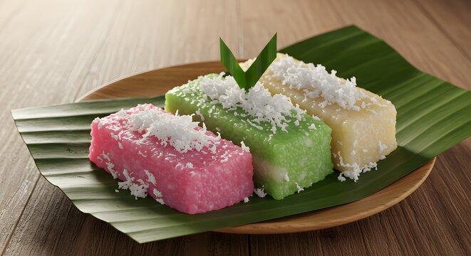 Traditional Gethuk Cassava Cake from Yogyakarta with Grated Coconut