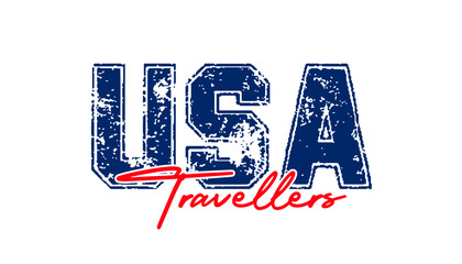 USA Travellers text effect vector illustrator.