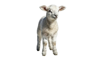 Isolated Lamb Standing on White Background