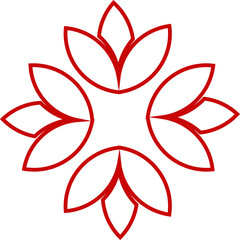 Obraz premium Flower Icon Vector, Decorative Floral Silhouettes, Petals, Blossom, Botanical Minimal line Style, Monochrome and Colorful Graphic symbol for Nature, Garden and Spring Design