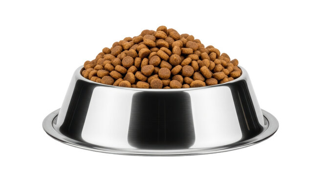 Isolated Bowl of Dry Dog Food