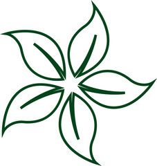 Flower Icon Vector, Decorative Floral Silhouettes, Petals, Blossom, Botanical Minimal line Style, Monochrome and Colorful Graphic symbol for Nature, Garden and Spring Design