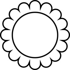 Flower Icon Vector, Decorative Floral Silhouettes, Petals, Blossom, Botanical Minimal line Style, Monochrome and Colorful Graphic symbol for Nature, Garden and Spring Design