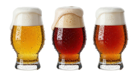 Isolated Three Glasses of Beer