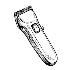 Vintage sketch of a beard trimmer  