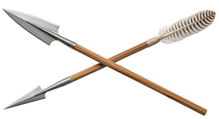 Isolated Arrow and Spear