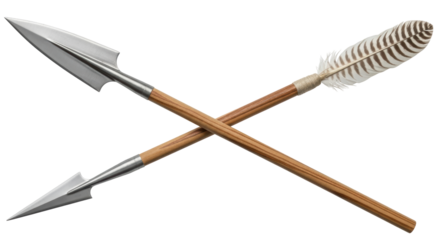 Isolated Arrow and Spear