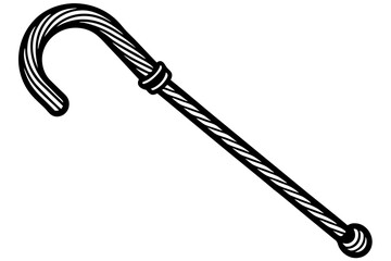 Shepherds Crook Staff Vector for Traditional Designs