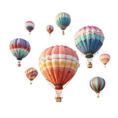 Obraz premium Colorful hot air balloons in a circular pattern