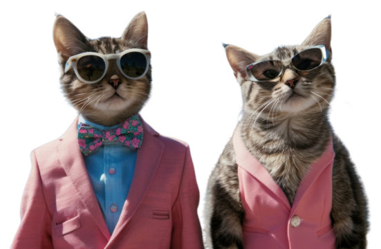 Cat wearing sunglasses outdoors mountain photo. - Powered by Adobe