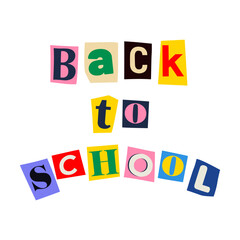 Back to School retro collage style banner