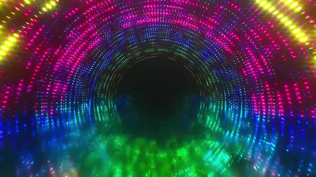 Neon Psy Tunnel | Abstract Spinning Lights | Trippy Light Motion
