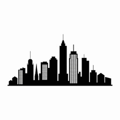 Obraz premium Silhouette of a Modern City Skyline Design