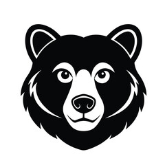Bear Head Icon: A bold and simplified illustration of a bear's head in a graphic, monochromatic style, exuding strength and a striking aesthetic.