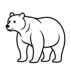 Minimalist Bear Icon: A simple, yet bold line drawing of a bear, perfect for logos, icons, and design projects. Evokes a sense of strength and a connection with nature.