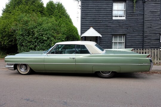 The Cadillac Coupe DeVille convertible is a classic automobile that was manufactured in Detroit, USA, during the 1960s.