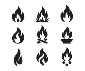 Dynamic collection of diverse flame icons, representing heat, energy, and passion for powerful visual storytelling and design projects.