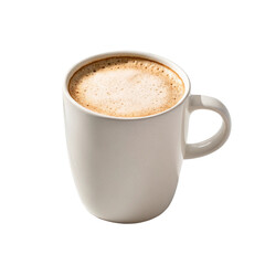 Coffee Mug with Frothy Cappuccino Isolated on White Background