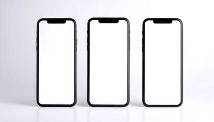 Three black smartphones