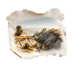Fototapeta premium Scenic landscape of a valley with hills and a river