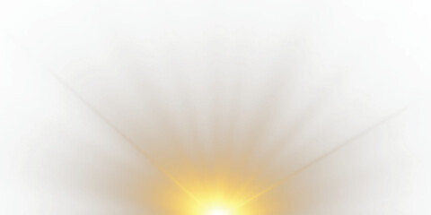 Vector illustration of a brilliant golden light burst with glowing rays and shimmering particles on a transparent background.