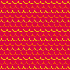 Bright Red and Yellow Wave Pattern Background