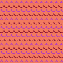 Abstract Wavy Pattern in Coral and Purple