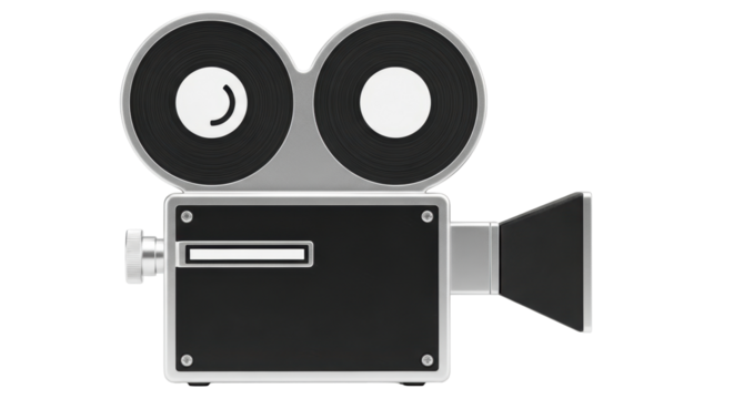 Isolated Vintage Movie Camera