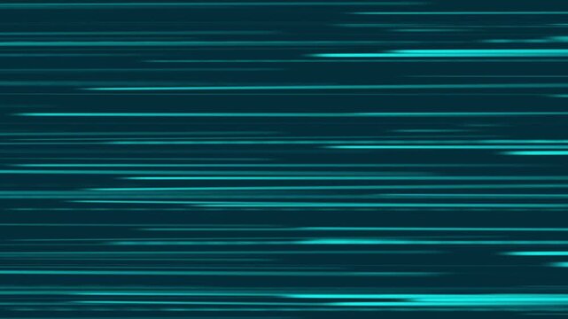Abstract digital with glowing neon particles flying leftward. Futuristic neon light trails flowing in a seamless motion, line moving animation. particles moving lines from dots on a black background.