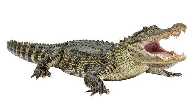 Isolated Alligator with Open Mouth