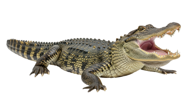 Isolated Alligator with Open Mouth