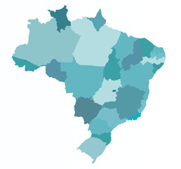 Obraz premium detalied map of Brazilia