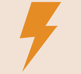 Lightning Bolt Orange Thunder Icon Vector Flash Speed Electric Power Symbol Design Element