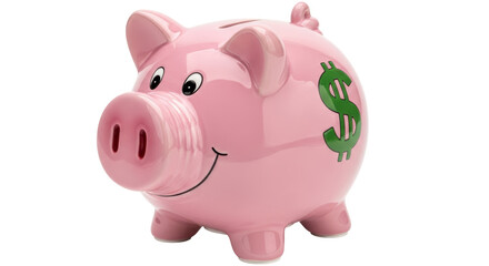 Isolated Pink Piggy Bank