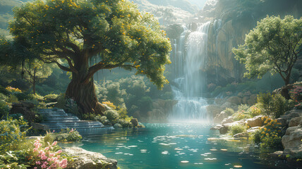 waterfall in the jungle
