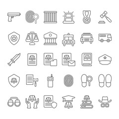 Law Enforcement and Justice Icons