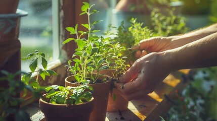 watering the plants