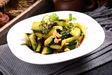 Chinese cuisine, Cantonese cuisine, cold cucumber salad