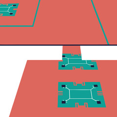 Abstract Closeup Microchip Circuit Vector Background