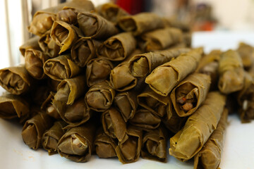 Rolled Grape Leaves Stuffed with Bulgur
