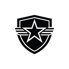 A military badge silhouette vector illustration