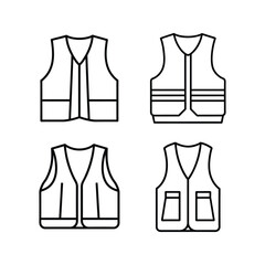 Naklejka premium A set of safety vest line art vector illustration
