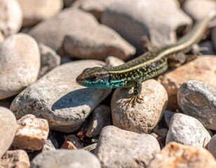 Fototapeta premium Lizard on rocks (2)