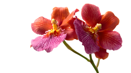 Fantasy double bloom orchid on white background 