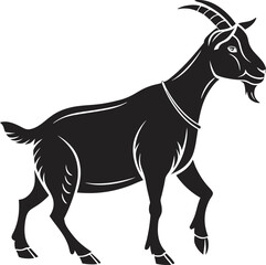 Silhouette Goat illustration vector design, Goat icon design, Goat vector design