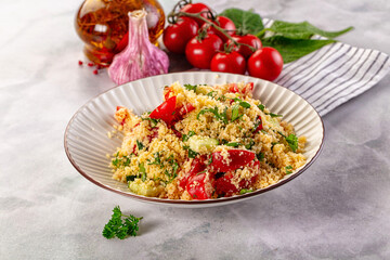Cous cous with vegetables tabulle