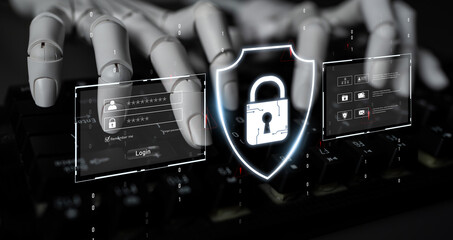 AI artificial intelligence strengthens cybersecurity with intelligent threat detection, virtual...